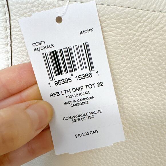 Coach CO971 Dempsey Tote 22 IN Chalk - Picture 6 of 6